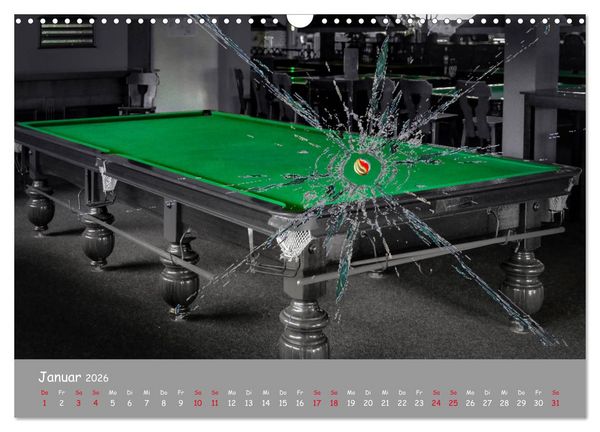 Produktbild: Freizeit Billard - Queue, Kugeln, Kreide und Tisch (Wandkalender 2026 DIN A3 quer), CALVENDO Monatskalender