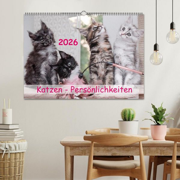 Produktbild: Katzen Pers&ouml;nlichkeiten 2026 (Wandkalender 2026 DIN A2 quer), CALVENDO Monatskalender
