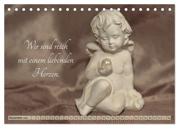 Produktbild: Engel - Die Worte der Liebe (Tischkalender 2026 DIN A5 quer), CALVENDO Monatskalender
