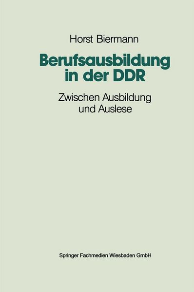 Produktbild: Berufsausbildung in der DDR