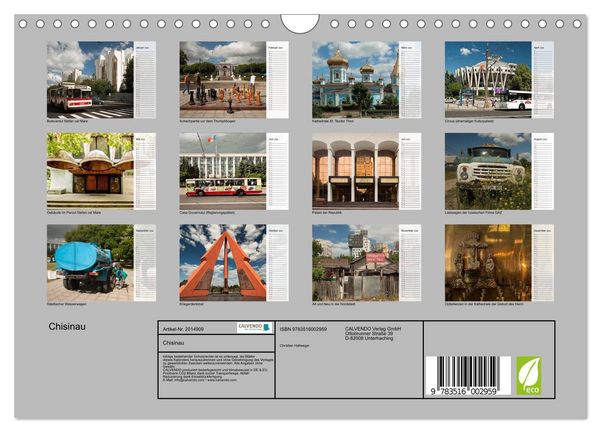 Produktbild: Chisinau (Wandkalender 2026 DIN A4 quer), CALVENDO Monatskalender