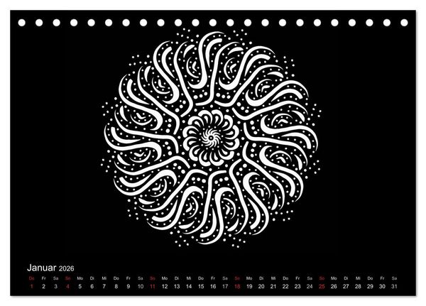 Produktbild: Entspannung und Ruhe durch Mandalas (Tischkalender 2026 DIN A5 quer), CALVENDO Monatskalender