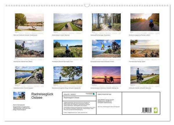 Produktbild: Radreisegl&uuml;ck Ostsee (Wandkalender 2026 DIN A2 quer), CALVENDO Monatskalender