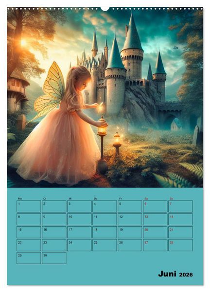 Produktbild: K&ouml;nigliche Momente - Kleine Prinzessin im M&auml;rchenwald (hochwertiger Premium Wandkalender 2026 DIN A2 hoch), Kunstdruck in Hochglanz