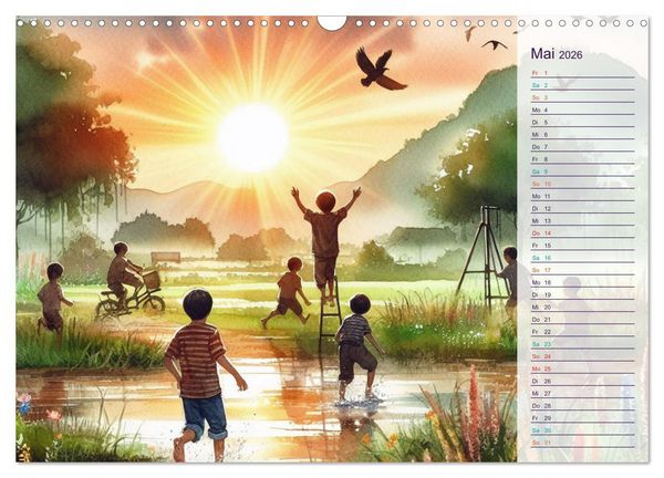 Produktbild: KINDERLAND (Wandkalender 2026 DIN A3 quer), CALVENDO Monatskalender