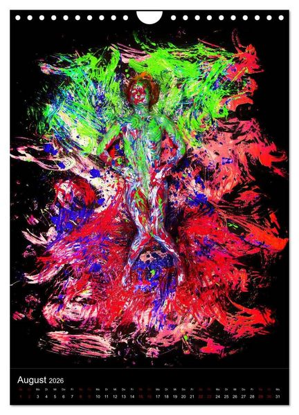 Produktbild: Farbakte - Action Paintings (Wandkalender 2026 DIN A4 hoch), CALVENDO Monatskalender