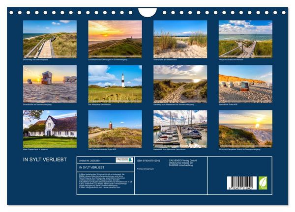 Produktbild: IN SYLT VERLIEBT (Wandkalender 2026 DIN A4 quer), CALVENDO Monatskalender