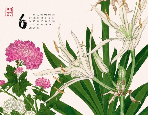 Produktbild: Flowers Kalender 2027 | Japanische Holzschnitte von Tanigami Konan