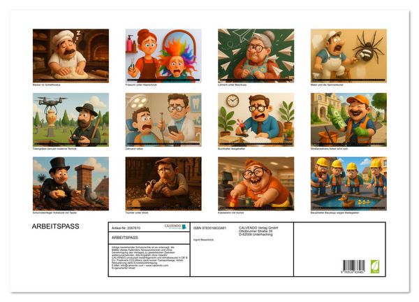 Produktbild: ARBEITSPASS (Wandkalender 2026 DIN A2 quer), CALVENDO Monatskalender