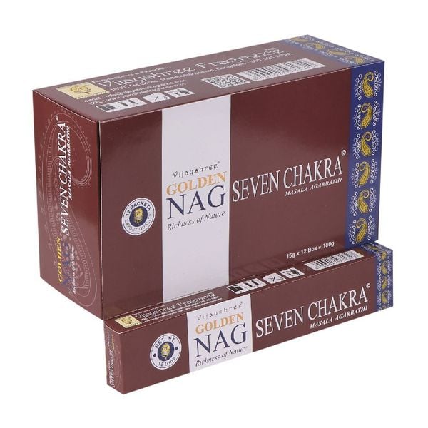 Produktbild: R&auml;ucherst&auml;bchen Vijayshree "Golden Nag 7 Chakra" 15gr.