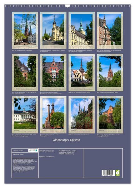 Produktbild: Oldenburger Spitzen (Wandkalender 2026 DIN A2 hoch), CALVENDO Monatskalender
