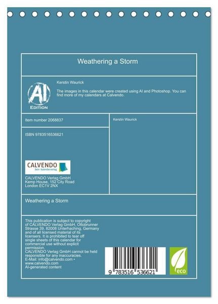 Produktbild: Weathering a Storm (Desk Calendar 2026 DIN A5 portrait), CALVENDO 12 Month DeskCalendar