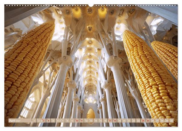 Produktbild: Vegitecture. Fotorealistische Visionen architektonischer Details (hochwertiger Premium Wandkalender 2027 DIN A2 quer), Kunstdruck in Hochglanz