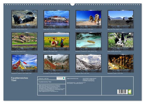 Produktbild: Facettenreiches Tibet (Wandkalender 2026 DIN A2 quer), CALVENDO Monatskalender