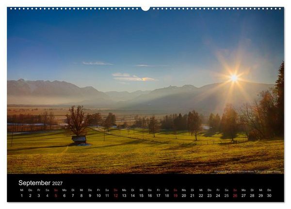 Produktbild: Licht &uuml;ber Bergen und Seen (hochwertiger Premium Wandkalender 2027 DIN A2 quer), Kunstdruck in Hochglanz