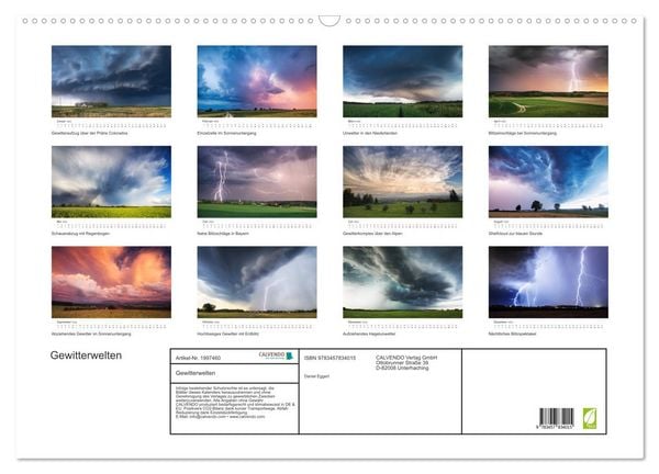 Produktbild: Gewitterwelten (Wandkalender 2026 DIN A2 quer), CALVENDO Monatskalender