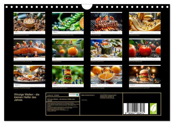 Produktbild: Winzige Welten - die kleinen Helfer des Jahres (Wandkalender 2026 DIN A4 quer), CALVENDO Monatskalender