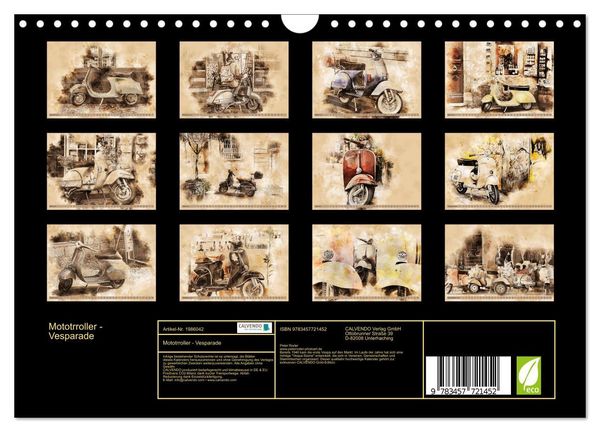 Produktbild: Mototrroller - Vesparade (Wandkalender 2026 DIN A4 quer), CALVENDO Monatskalender