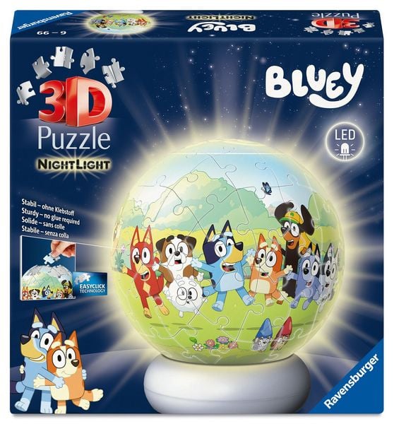 Produktbild: 3D Puzzle-Ball Nachtlicht Bluey