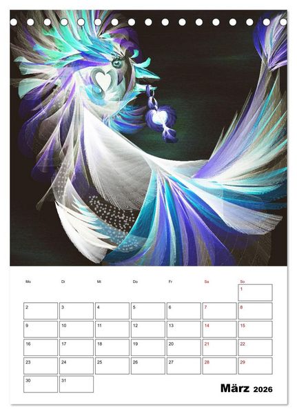 Produktbild: Zauberhaftes Textildesign (Tischkalender 2026 DIN A5 hoch), CALVENDO Monatskalender
