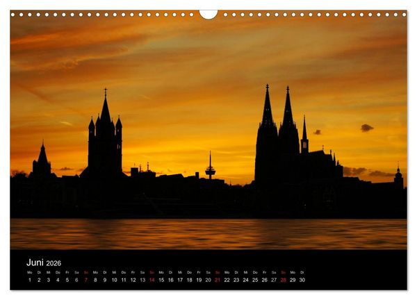 Produktbild: k&ouml;ln dunkel bunt - Die Stadt in anderem Licht! (Wandkalender 2026 DIN A3 quer), CALVENDO Monatskalender