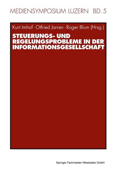 Produktbild: Steuerungs- und Regelungsprobleme in der Informationsgesellschaft