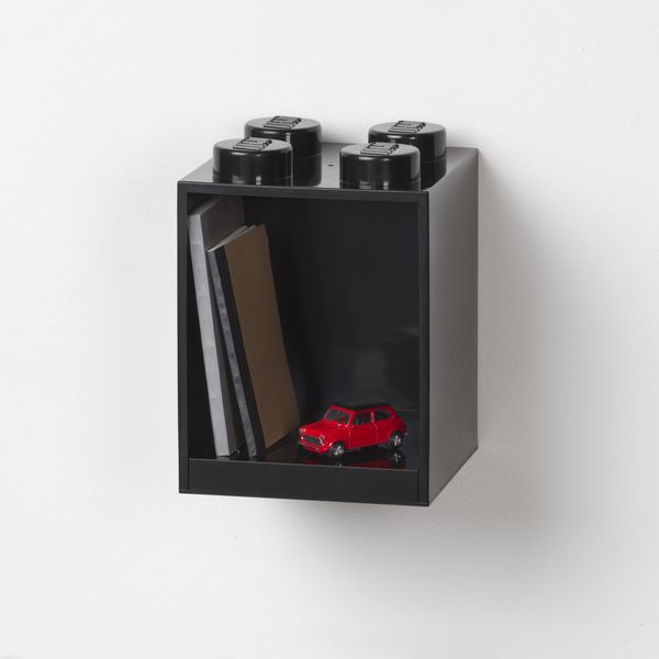 Produktbild: LEGO&reg; B&uuml;cherregal 4 Noppen Schwarz
