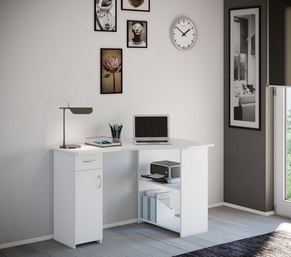 Produktbild: Holz Eckschreibtisch Schreibtisch B&uuml;rotisch Linzia