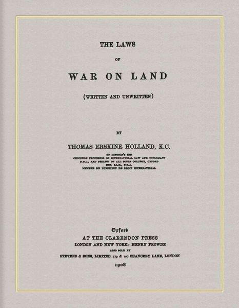 Produktbild: The Laws of War on Land (1908)