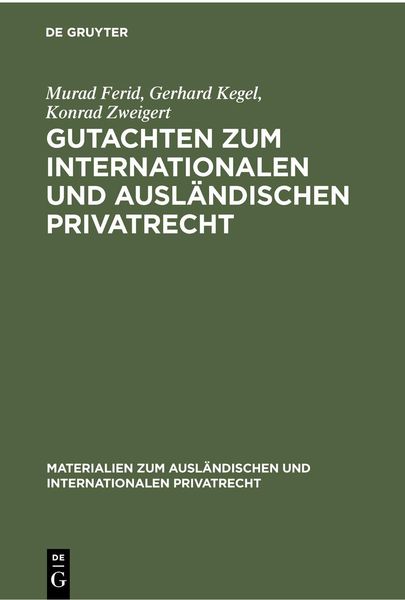Produktbild: Gutachten zum Internationalen und Ausl&auml;ndischen Privatrecht