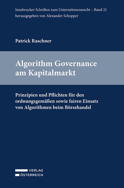 Produktbild: Algorithm Governance am Kapitalmarkt