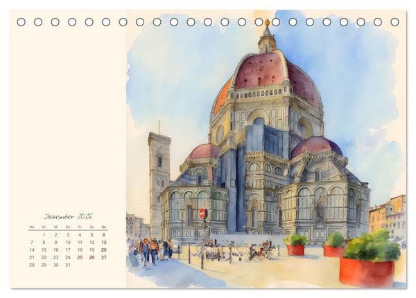 Produktbild: Rundreise durch die Toskana (Tischkalender 2026 DIN A5 quer), CALVENDO Monatskalender