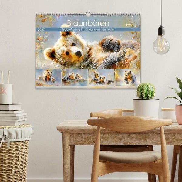 Produktbild: Braunb&auml;ren. Teddy-Familie im Einklang mit der Natur (Wandkalender 2027 DIN A3 quer), CALVENDO Monatskalender