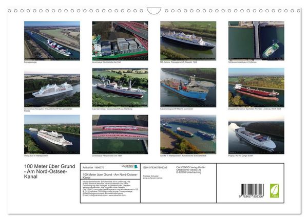 Produktbild: 100 Meter &uuml;ber Grund - Am Nord-Ostsee-Kanal (Wandkalender 2026 DIN A3 quer), CALVENDO Monatskalender