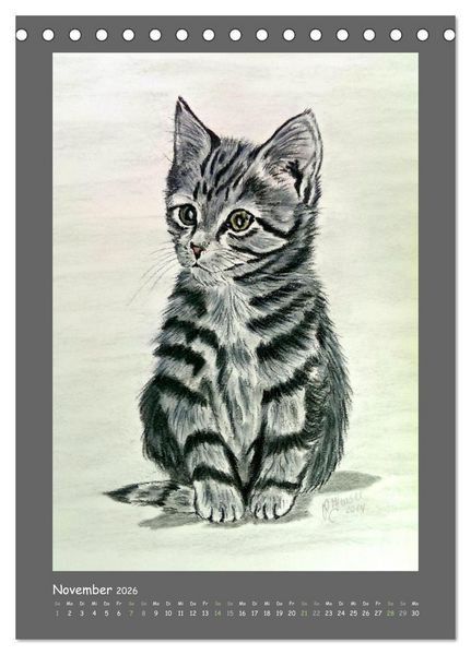 Produktbild: PortraiTierART Samtpf&ouml;tchen (Tischkalender 2026 DIN A5 hoch), CALVENDO Monatskalender