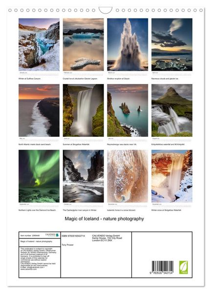 Produktbild: Magic of Iceland - nature photography (Wall Calendar 2026 DIN A3 portrait), CALVENDO 12 Month Wall Calendar