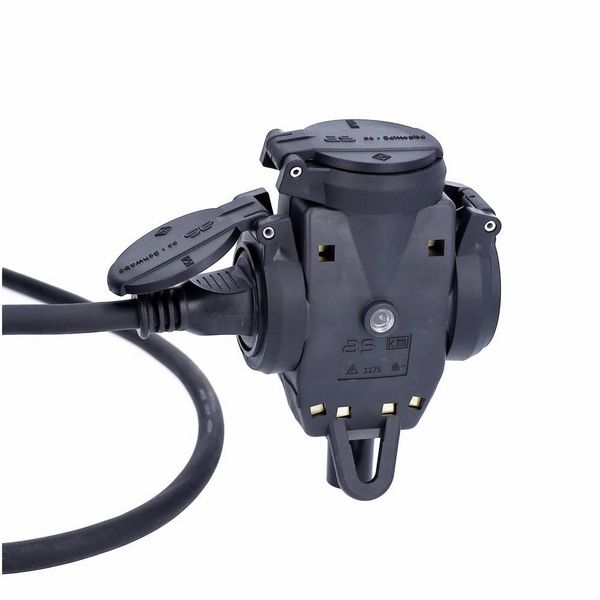 Produktbild: Stecker, Kupplungen 87142 Farbe schwarz Ausf&uuml;hrung Verteilersteckdose Zuleitung - L&auml;nge - m Steckdose 3-fach Schutzklass