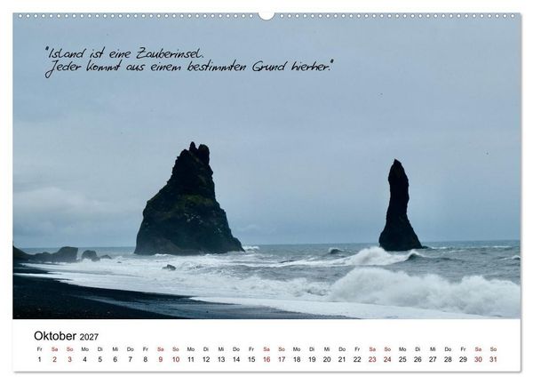 Produktbild: Islandherzen (Wandkalender 2027 DIN A2 quer), CALVENDO Monatskalender