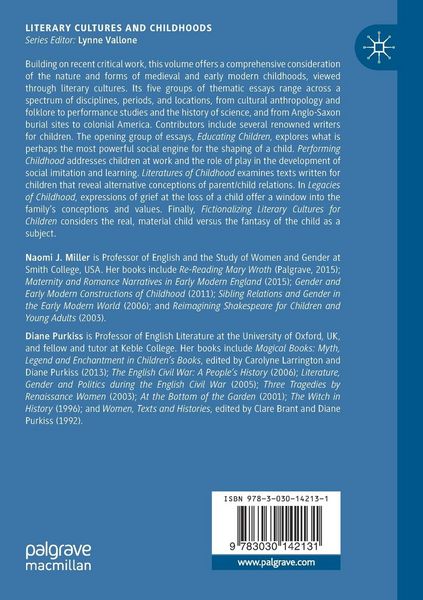 Produktbild: Literary Cultures and Medieval and Early Modern Childhoods