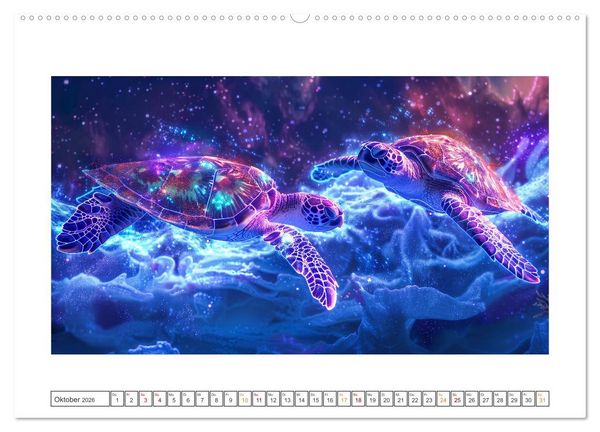 Produktbild: Tiere im Weltraum (hochwertiger Premium Wandkalender 2026 DIN A2 quer), Kunstdruck in Hochglanz
