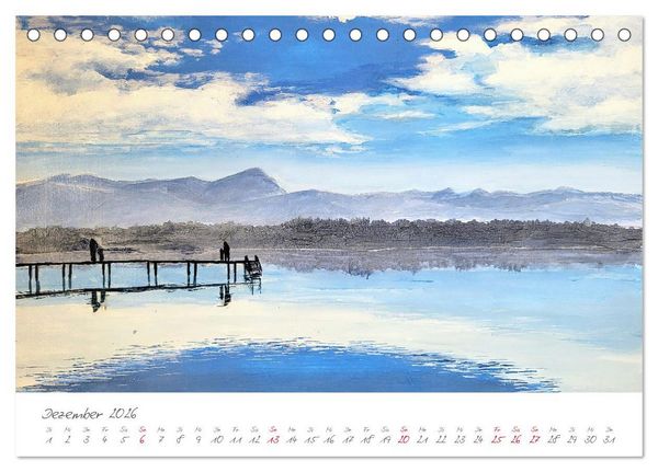 Produktbild: Oberbayerns Seen in Farbe - mit Pinsel und Farbe an den Ufern bayerischer Seen (Tischkalender 2026 DIN A5 quer), CALVENDO Monatskalender