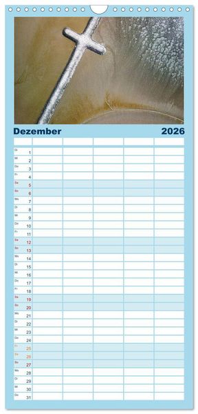 Produktbild: Familienplaner 2026 - neunziggrad I photoart: das wattenmeer von oben mit 5 Spalten (Wandkalender, 21 x 45 cm) CALVENDO