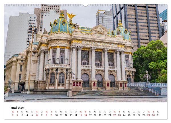 Produktbild: RIO DE JANEIRO Contrastes. Couleurs. Lumi&egrave;re. (Calendrier mural 2027 DIN A2 vertical) calendrier de bureau