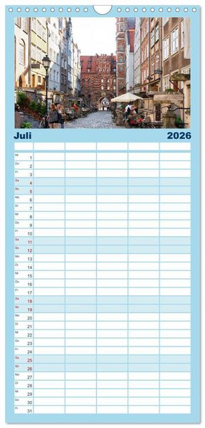 Produktbild: Familienplaner 2026 - Besucht mal wieder Danzig mit 5 Spalten (Wandkalender, 21 x 45 cm) CALVENDO
