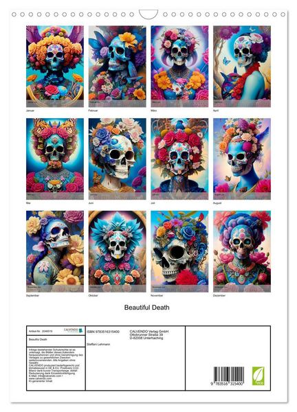 Produktbild: Beautiful Death (Wandkalender 2026 DIN A3 hoch), CALVENDO Monatskalender