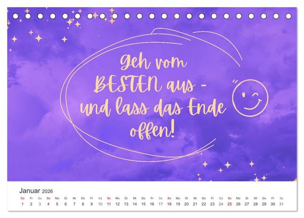 Produktbild: Lass Freude dein Kompass sein (Tischkalender 2026 DIN A5 quer), CALVENDO Monatskalender