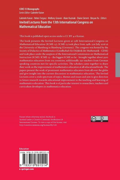 Produktbild: Invited Lectures from the 13th International Congress on Mathematical Education