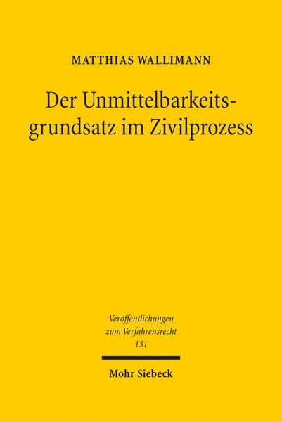 Produktbild: Der Unmittelbarkeitsgrundsatz im Zivilprozess