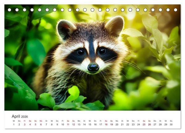 Produktbild: Frech, flauschig, fantastisch - Der Waschb&auml;ren-Kalender (Tischkalender 2026 DIN A5 quer), CALVENDO Monatskalender