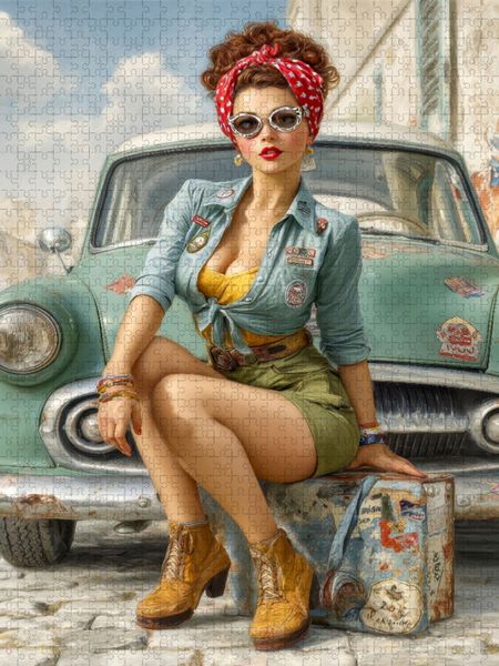 Produktbild: CALVENDO Puzzle Wer ist attraktiver - nat&uuml;rlich Frau oder | 1000 Teile Lege-Gr&ouml;&szlig;e 64x48cm Foto-Puzzle f&uuml;r gl&uuml;ckliche Stunden